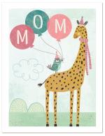 (PB) Giraffe with Bird and BDay Balloons