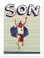 (PB) Boy super hero jumping