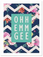 (PB) Floral print and chevron pattern
