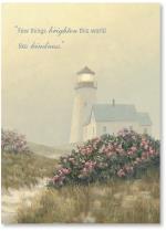 Lighthouse W/Pink Bush