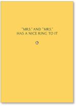 Mrs. And "Mrs." Has A Nice Ring To It