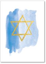 Watercolor splash blue star of david