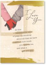 Holding mitten hands