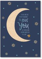 Gold crescent moon & snowflakes