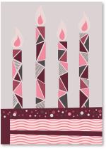 Geometric candles on cake