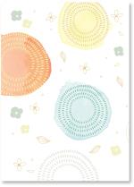 Watercolor shapes with flowers