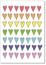 Rainbow colored hearts