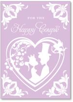 Silhouette couple in heart