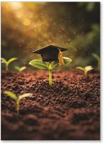 Seedling with Graduation Cap