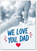 Dad and child holding hands