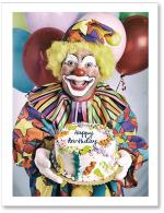 scary clown with cake