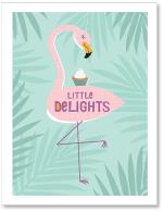Flamingo with cupcake