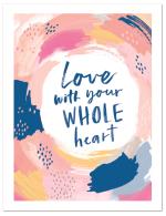 (PB) Painterly swooshes of art with lettering in center