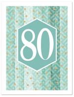 80 in shape teal pattern